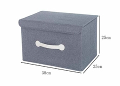 Caja organizadora cesto de Almacenamiento plegable con tapa y manija grande - Baluni