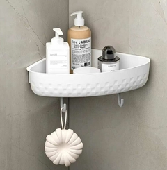 Estante esquinero con ganchos adhesivo accesorios baño cocina en internet