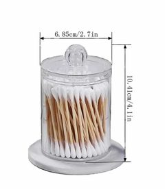 Organizador contenedor hisopos cotonetes algodon acrilico con tapa - Baluni