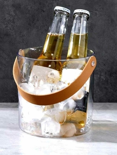Hielera frapera balde con manija PU para mesa