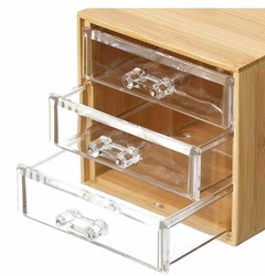 Organizador Maquillaje Accesorios Acrílico 3 cajones bamboo en internet