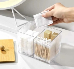 Caja Organizadora Acrílico Accesorios hisopos tapa bamboo en internet