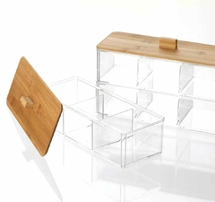 Organizador baño accesorios 3 divisiones tapa bamboo en internet