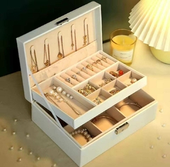 Caja alhajero joyas accesorios dos capas con Tapa y llave. - comprar online