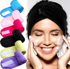 Vincha banda ajustable de toalla maquillaje cosmetologia spa .
