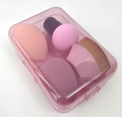 set x 4 esponja blender + brocha maquillaje en Estuche. en internet