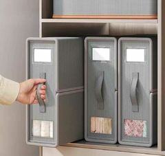 Caja Organizadora de almacenamiento plegable Rígida sabanas ropa con visor