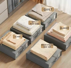 Caja Organizadora de almacenamiento plegable Rígida sabanas ropa con visor - Baluni