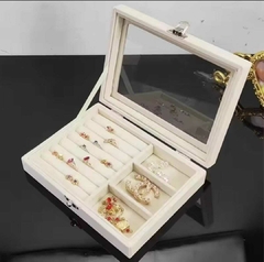 Organizador Accesorios Joyas Alhajero Afelpado con Tapa - Baluni