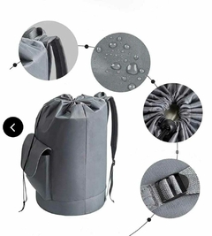 Mochila para ropa Sucia lavadero cierre cordón con bolsillo externo en internet