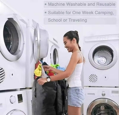 Mochila para ropa Sucia lavadero cierre cordón con bolsillo externo - comprar online