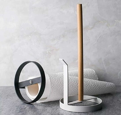 Porta Rollo Papel Cocina Madera Hierro Línea Deco - comprar online