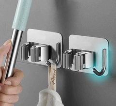 Soporte Escobero con Gancho Metal Adhesivo - Baluni