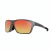 Óculos de grau HB Presto Clip On na cor grafite com lentes vermelhas e laranja, medindo 5,5 cm.