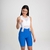Bretelle Ciclismo Feminino Márcio May Moove Dazz Blue Foto com Modelo Detalhes