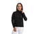 Jaqueta Corta Vento de Ciclismo Feminina Márcio May Race Black Foto com Modelo Detalhes
