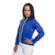 Jaqueta Corta Vento de Ciclismo Feminina Márcio May Pro Azul Foto com Modelo Detalhes