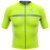 Camisa ciclismo masculina amarela neon com zíper frontal e detalhes em cinza
