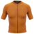 Camisa ciclismo masculina de cor laranja, com zíper frontal e logo da marca Marcio May.