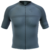 Camisa de ciclismo masculina cinza com manga curta e zíper frontal.