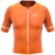 Camisa de ciclismo laranja com zíper frontal, ideal para desempenho em atividades esportivas, modelo PRO da Márcio May Sports