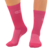 Meia de ciclismo rosa da Márcio May Sports, com design moderno e área em malha para melhor ventilação.