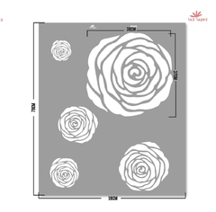 stencil mural de rosas