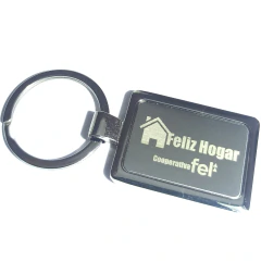 Imagen de Llavero Rectangular Acero | Grabado Láser HD 4000 DPI | Personalizado Doble Cara | JB-K11 | Estuche