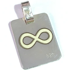 Foto Medalla de Plata 925 y Oro Rectangular Personalizada con foto y frase