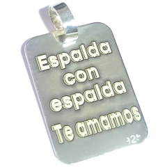 Foto Medalla de Plata 925 Rectangular Personalizada con foto y frase en internet