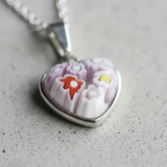 Dije con cadena de Acero Quirúrgico Corazón Murano con Grabado Láser HD en internet