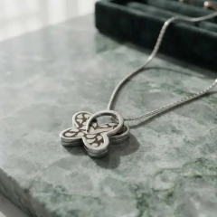 Conjunto de Acero Quirúrgico con Dije de Mariposa - Cadena