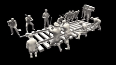 Figuras de Obreros mantenimiento de vías