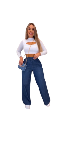 calça pantalona jeans - Dani Rebecchi