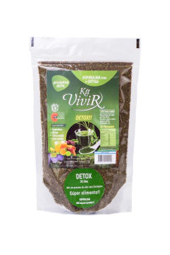 Kit Vivir PROTEINA 80%: Espirulina + Ortiga + Chia + Lino (Superalimento Proteina Ideal Para Carencias Nutricionales) 230Gr