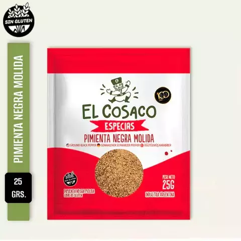 Pimienta Negra Molida (Bolsita) Sin Gluten El Cosaco 25 Grs - comprar online