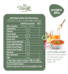 Kit Vivir PROTEINA 80%: Espirulina + Ortiga + Chia + Lino (Superalimento Proteina Ideal Para Carencias Nutricionales) 230Gr - tienda online