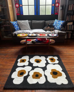 Alfombra Flor Pop Gris -a pedido- - Tres Tintas