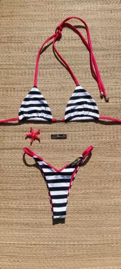 BIQUÍNI CORTININHA E CALCINHA FIXA MARINHEIRO - comprar online