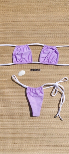 BIQUINI CORTININHA LILÁS E BRANCO - comprar online