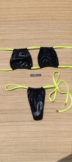 BIQUINI CORTININHA PRETO E NEON - comprar online