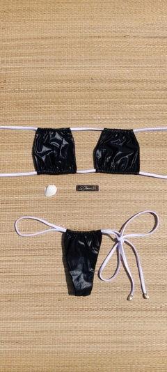 BIQUINI CORTININHA BRANCO E PRETO