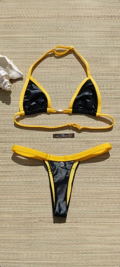 BIQUÍNI CORTININHA REGULADOR E CALCINHA FIO /AMARELO
