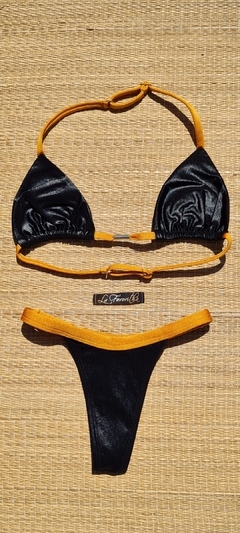 BIQUÍNI CORTININHA REGULADOR E CALCINHA REGULADOR PRETO/DOURADO - comprar online