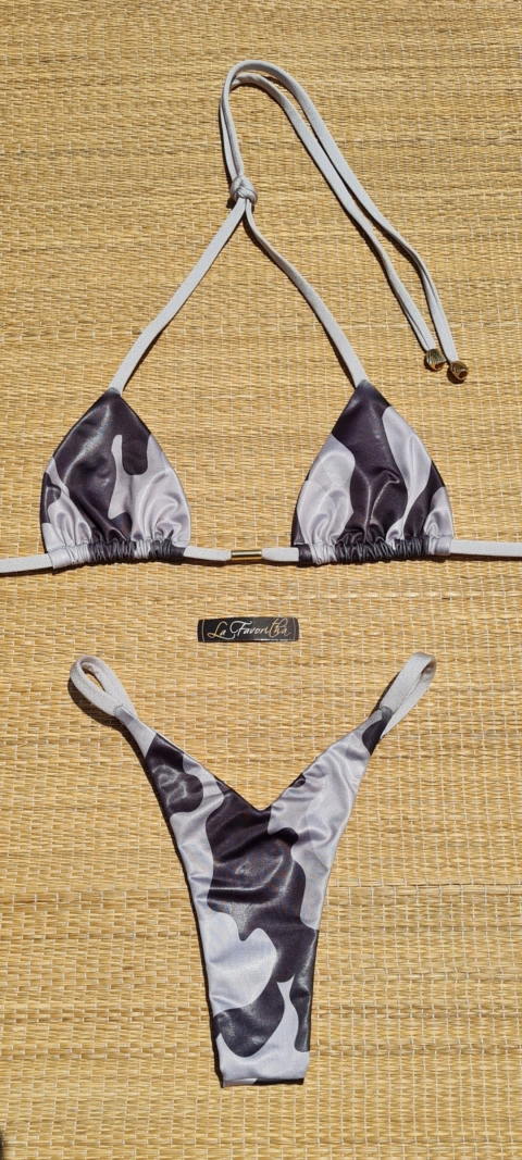 BIQUÍNI CORTININHA E CALCINHA FIXA camuflado