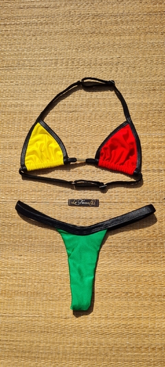 BIQUÍNI CORTININHA REGULADOR E CALCINHA FIO REGGAE - comprar online