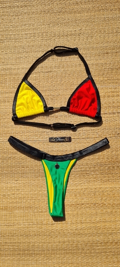 BIQUÍNI CORTININHA REGULADOR E CALCINHA FIO REGGAE