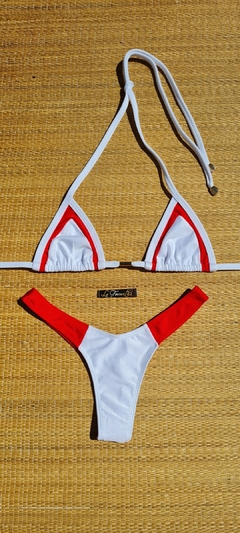 BIQUÍNI RIVIERA Branco/Vermelho - comprar online