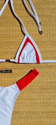BIQUÍNI RIVIERA Branco/Vermelho