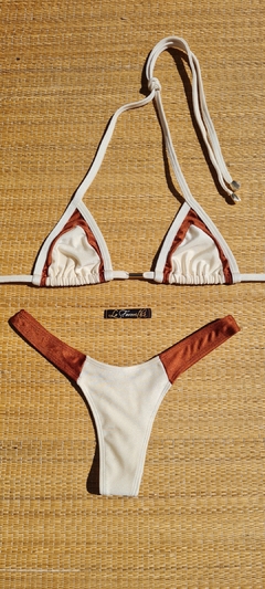 BIQUÍNI RIVIERA CHOCOLATE/ OFF-WHITE - comprar online
